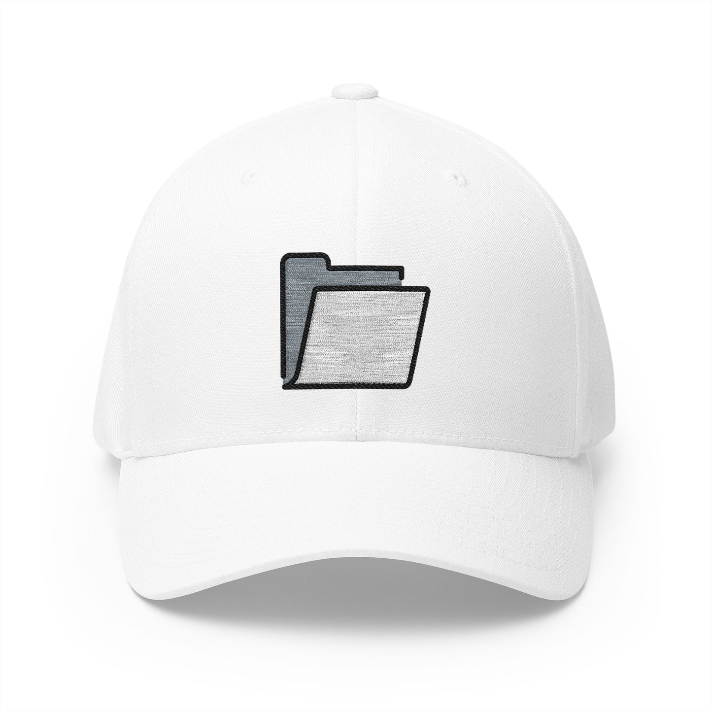 Open File Folder Emoji White Cap – Premium by Capmoji