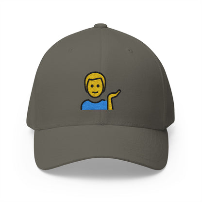 Man Tipping Hand Emoji Olive Cap – Premium by Capmoji