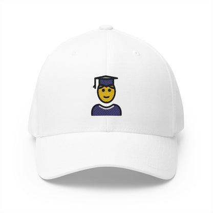 Man Student Emoji White Cap – Premium by Capmoji