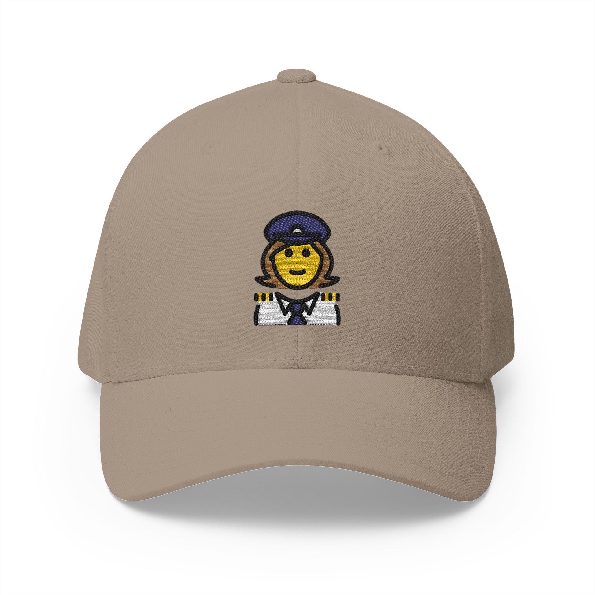 Woman Pilot Emoji Khaki Cap – Premium by Capmoji