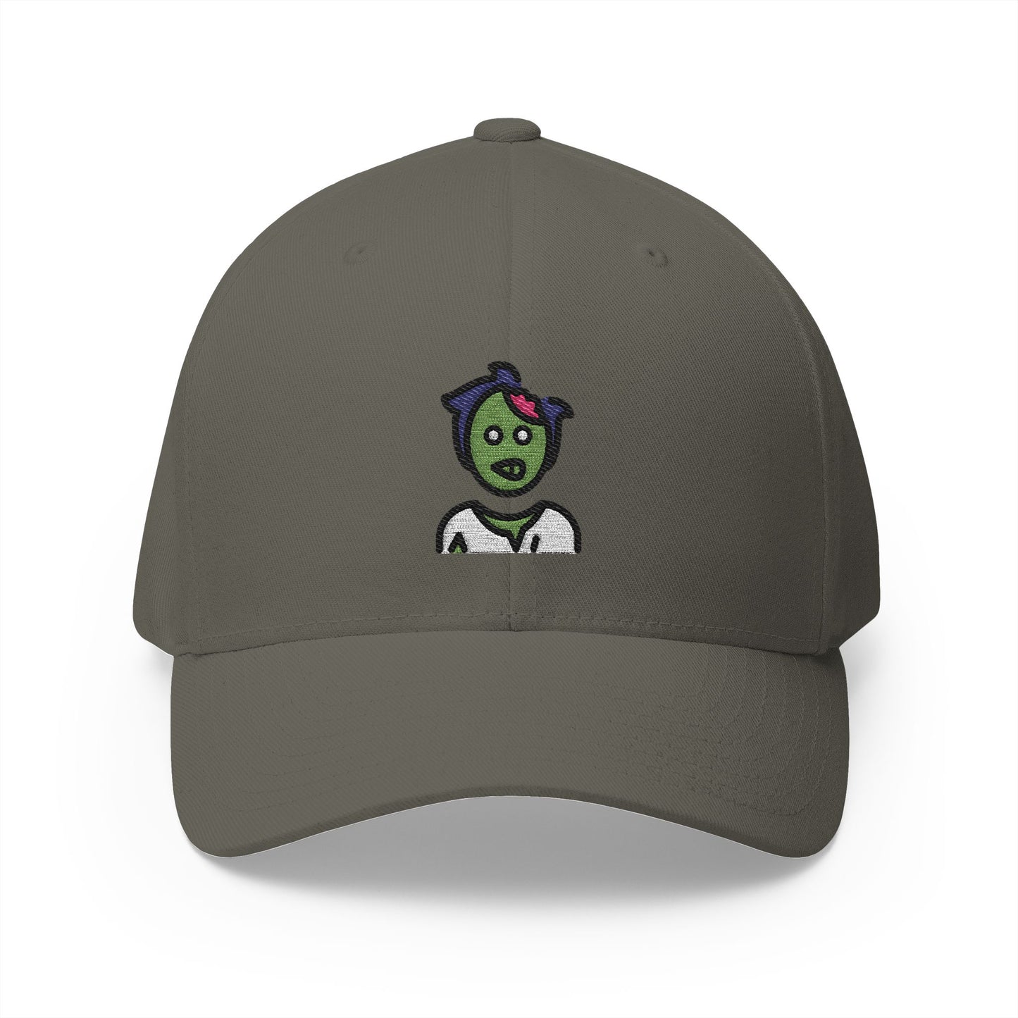 Man Zombie Emoji Olive Cap – Premium by Capmoji