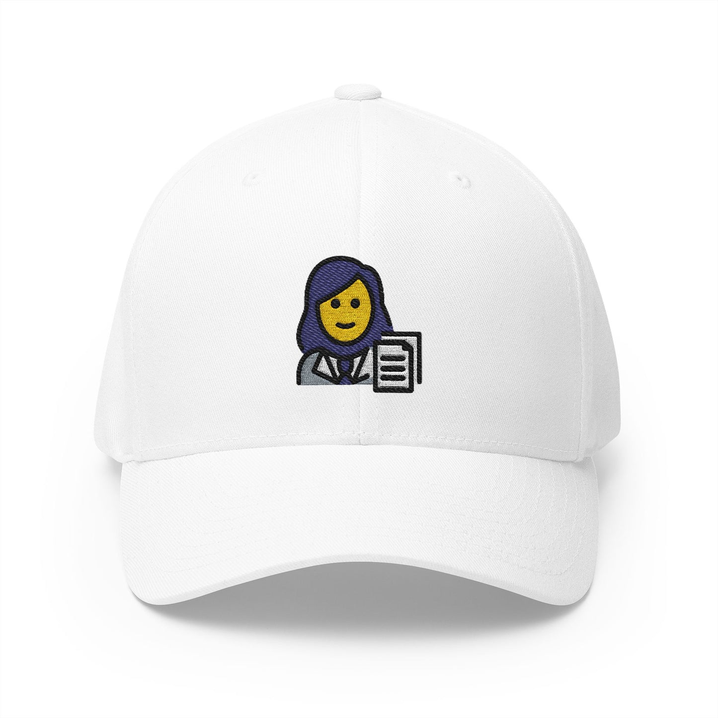 Woman Office Worker Emoji White Cap – Premium by Capmoji