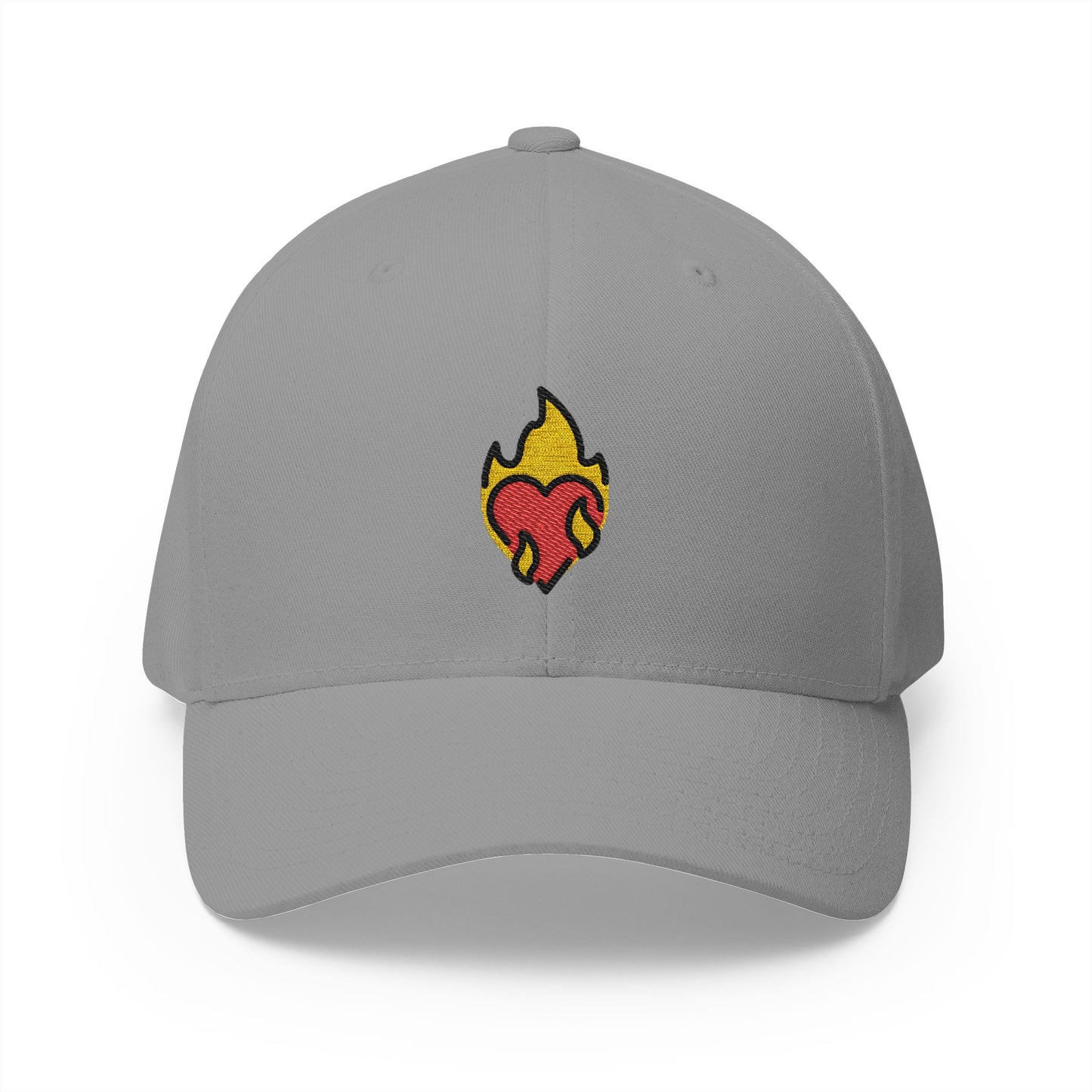 Heart On Fire Emoji Grey Cap – Premium by Capmoji