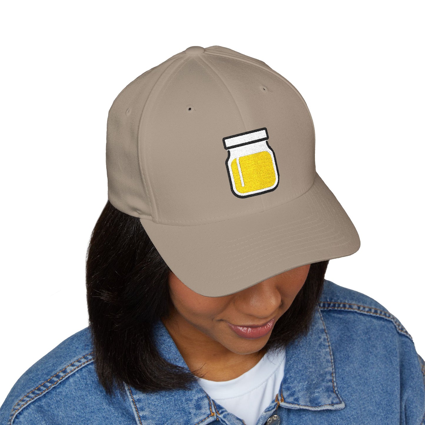 Jar With Yellow Content Emoji Cap – Premium by Capmoji