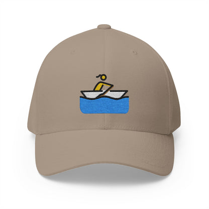 Woman Rowing Boat Emoji Khaki Cap – Premium by Capmoji