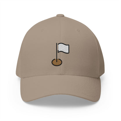 Flagged Point Emoji Khaki Cap – Premium by Capmoji