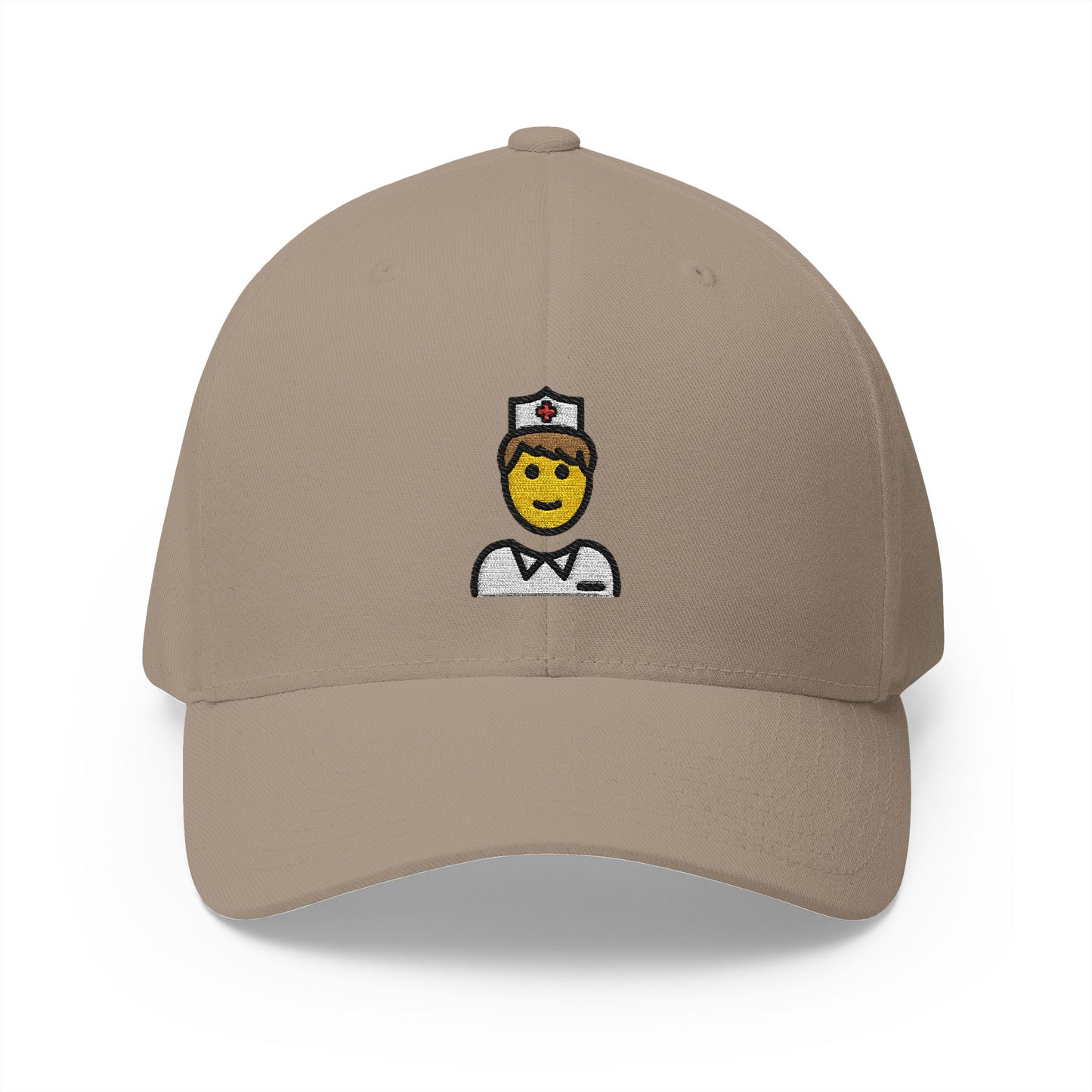 Male Nurse Emoji Khaki Cap – Premium by Capmoji