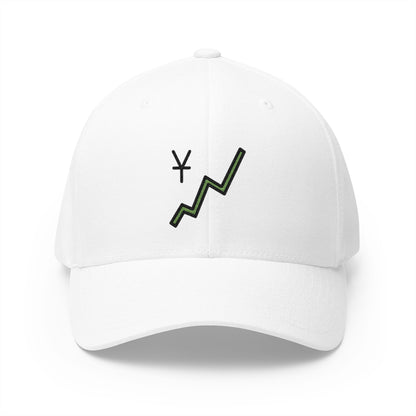 Chart Increasing With Yen Emoji White Cap – Premium by Capmoji