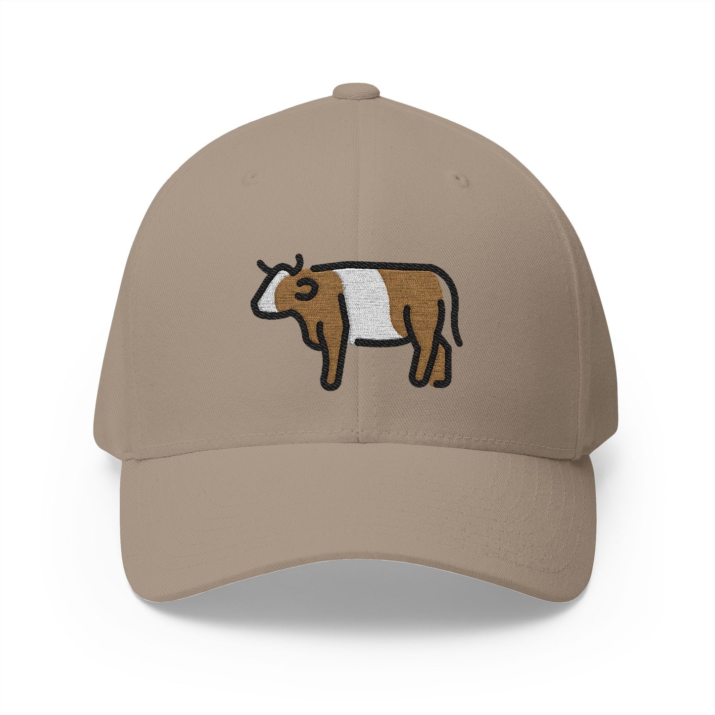 Cow Emoji Khaki Cap – Premium by Capmoji