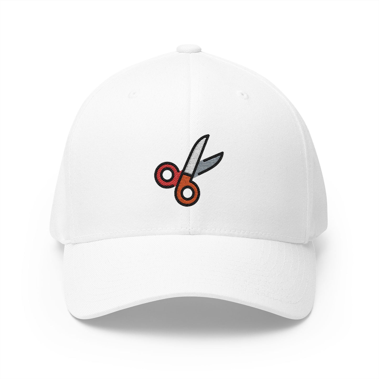 Scissors Emoji White Cap – Premium by Capmoji