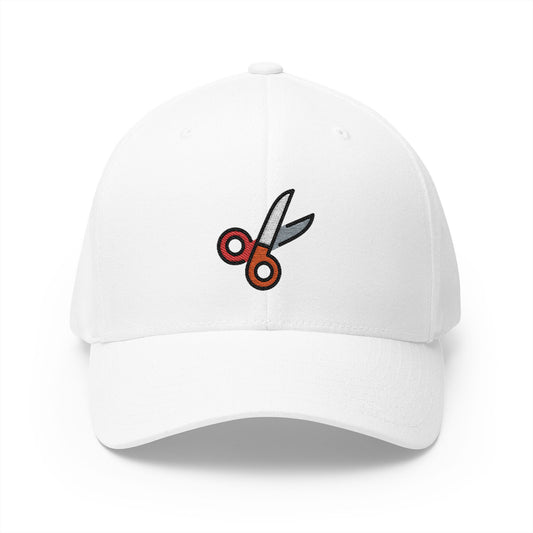 Scissors Emoji White Cap – Premium by Capmoji