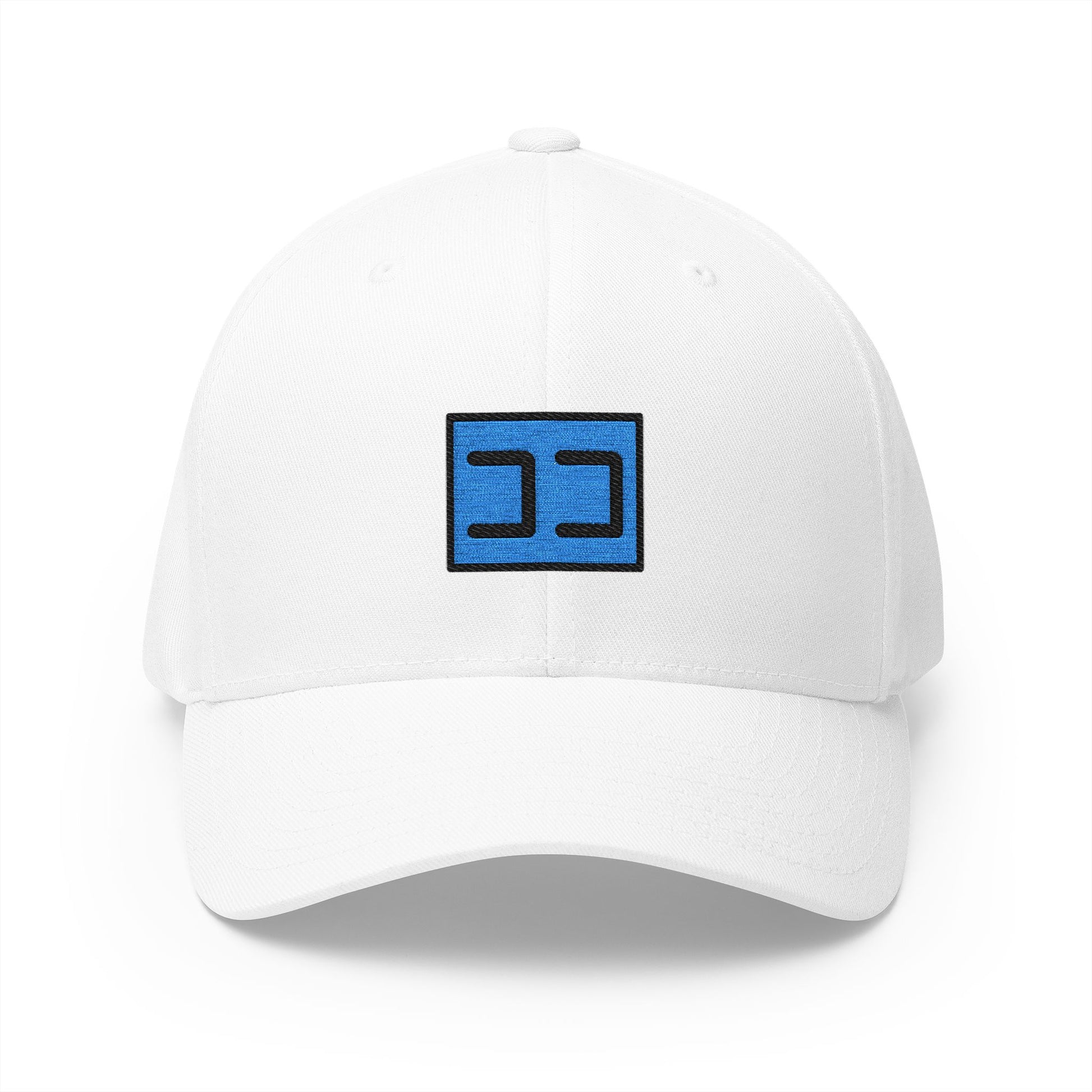 Japanese "here" Button Emoji White Cap – Premium by Capmoji