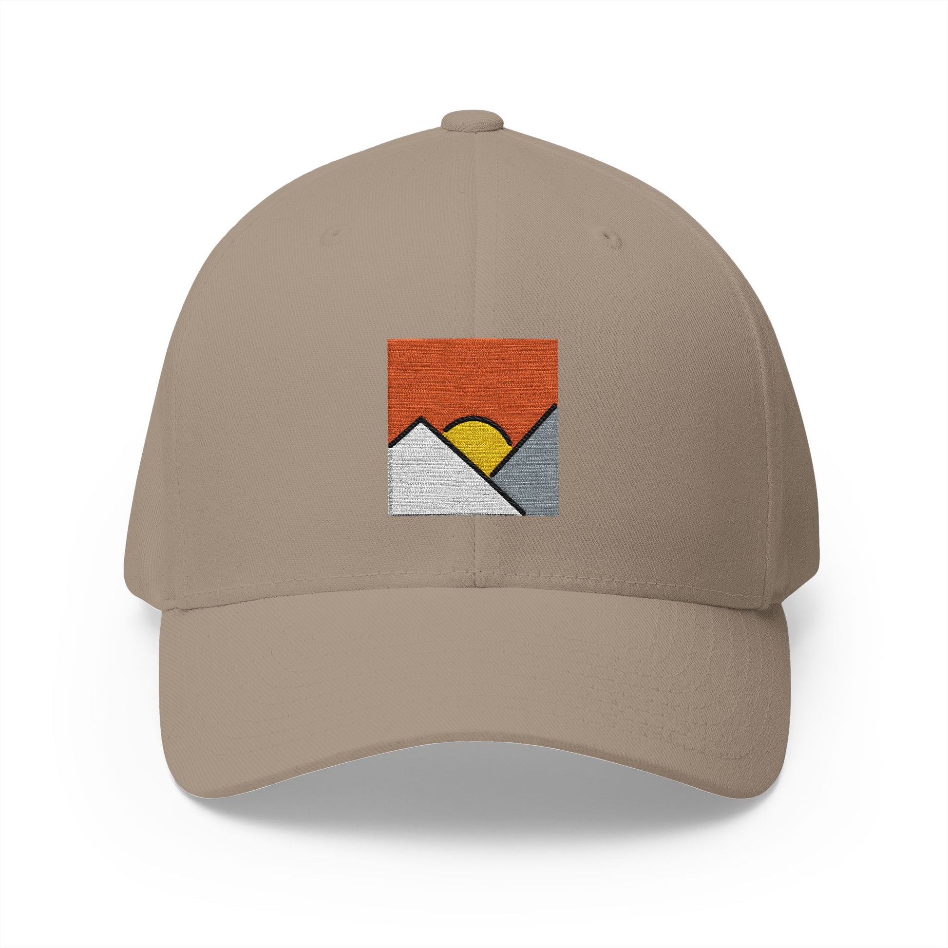 Sunrise Over Mountains Emoji Khaki Cap – Premium by Capmoji