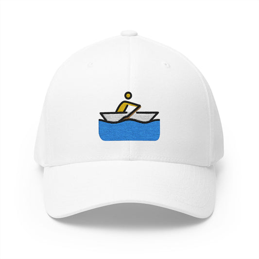 Person Rowing Boat Emoji White Cap – Premium by Capmoji
