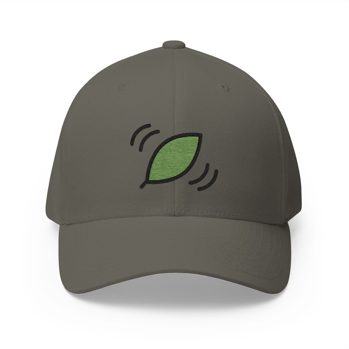 Leaf Fluttering In Wind Emoji Olive Cap – Premium by Capmoji