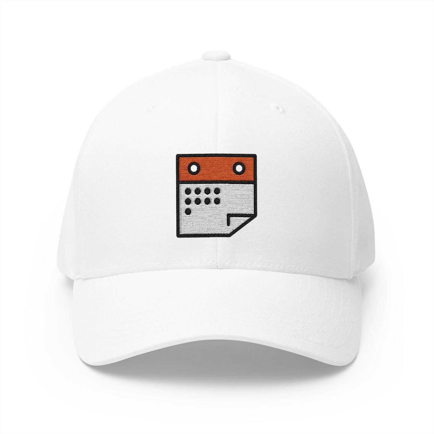 Spiral Calendar Emoji White Cap – Premium by Capmoji