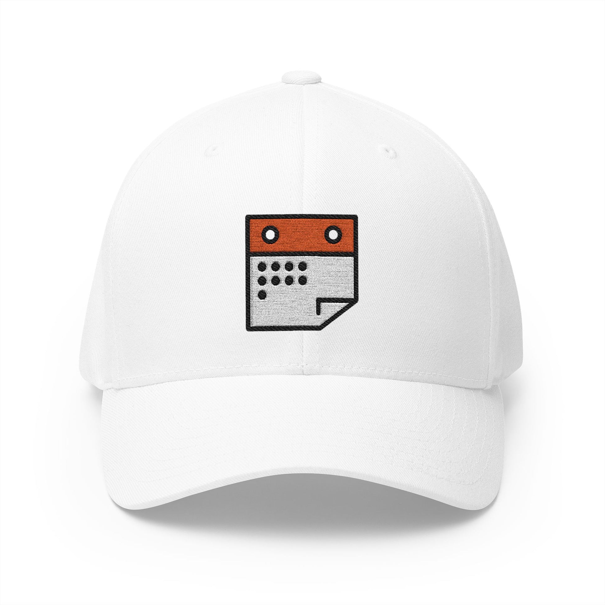 Spiral Calendar Emoji White Cap – Premium by Capmoji