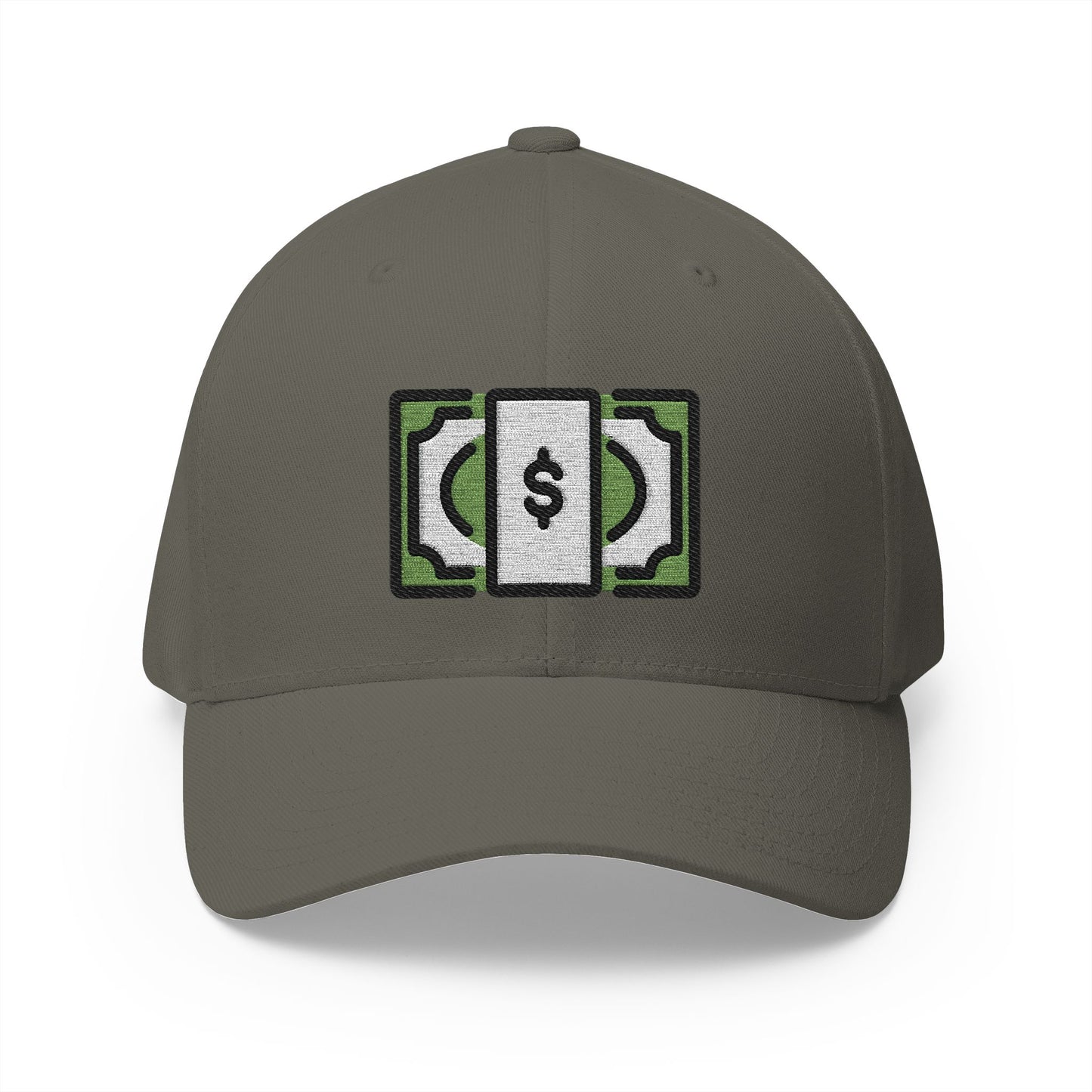 Dollar Banknote Emoji Olive Cap – Premium by Capmoji
