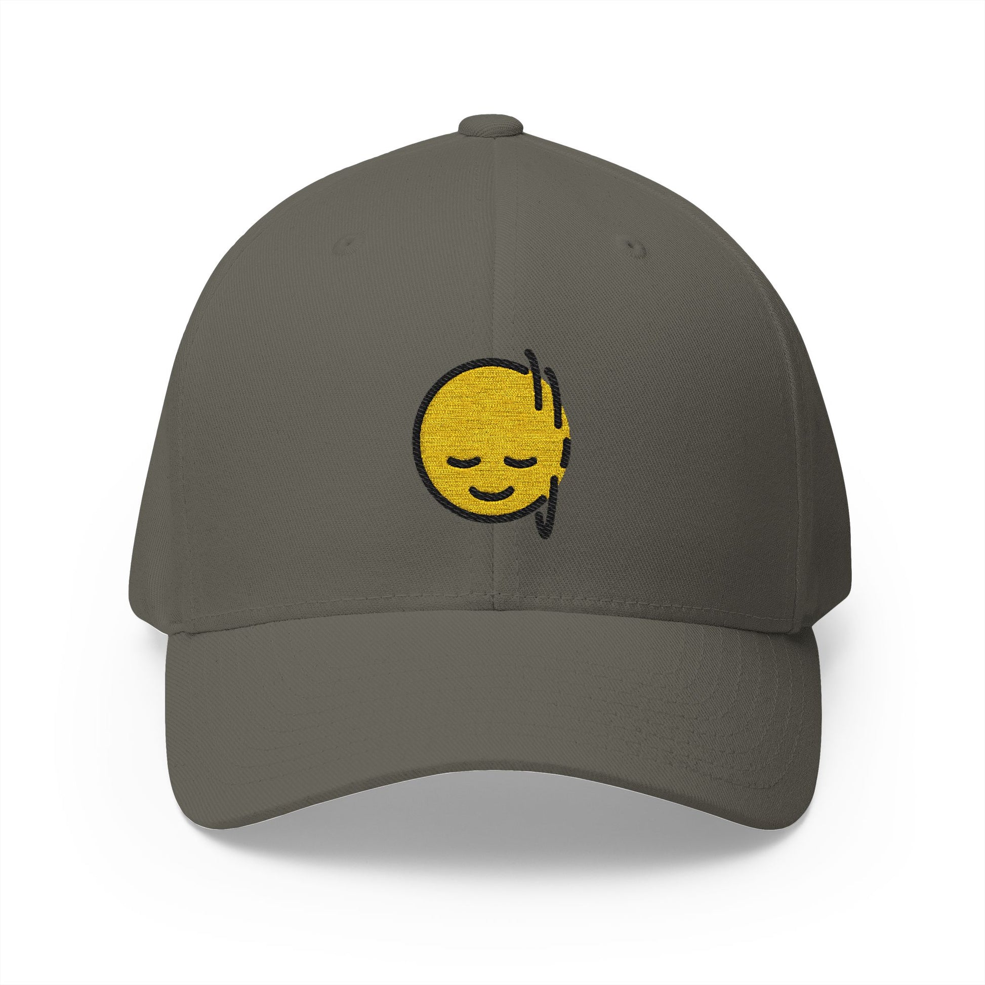 Head Shaking Vertically Emoji Olive Cap – Premium by Capmoji