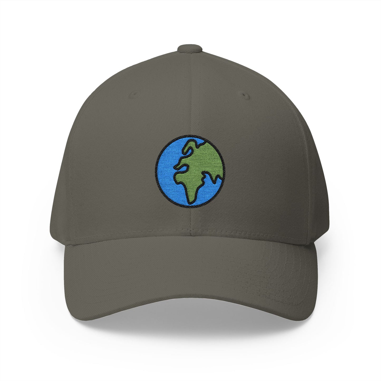 Globe Showing Europe-Africa Emoji Olive Cap – Premium by Capmoji