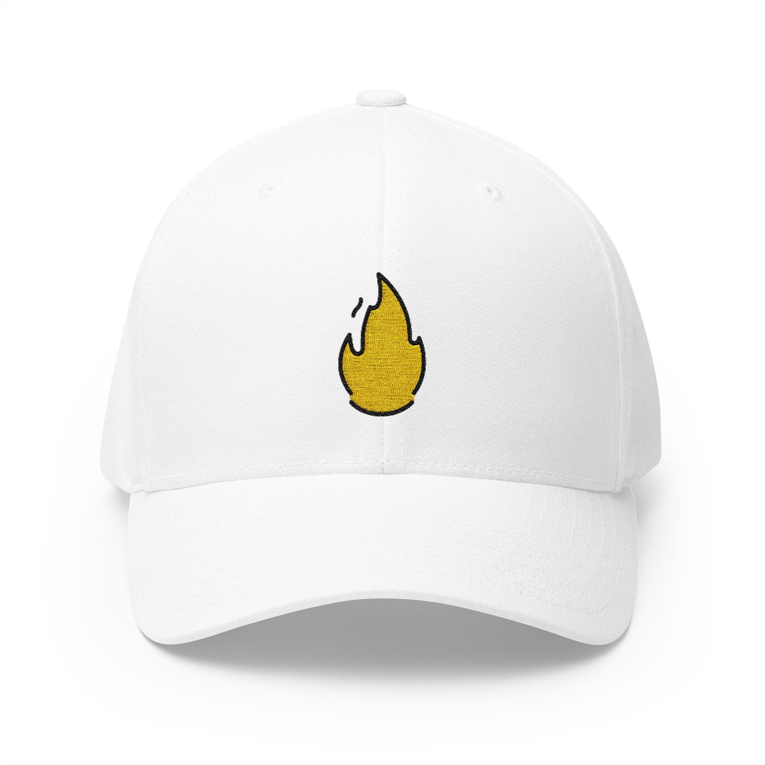 Fire Emoji White Cap – Premium by Capmoji