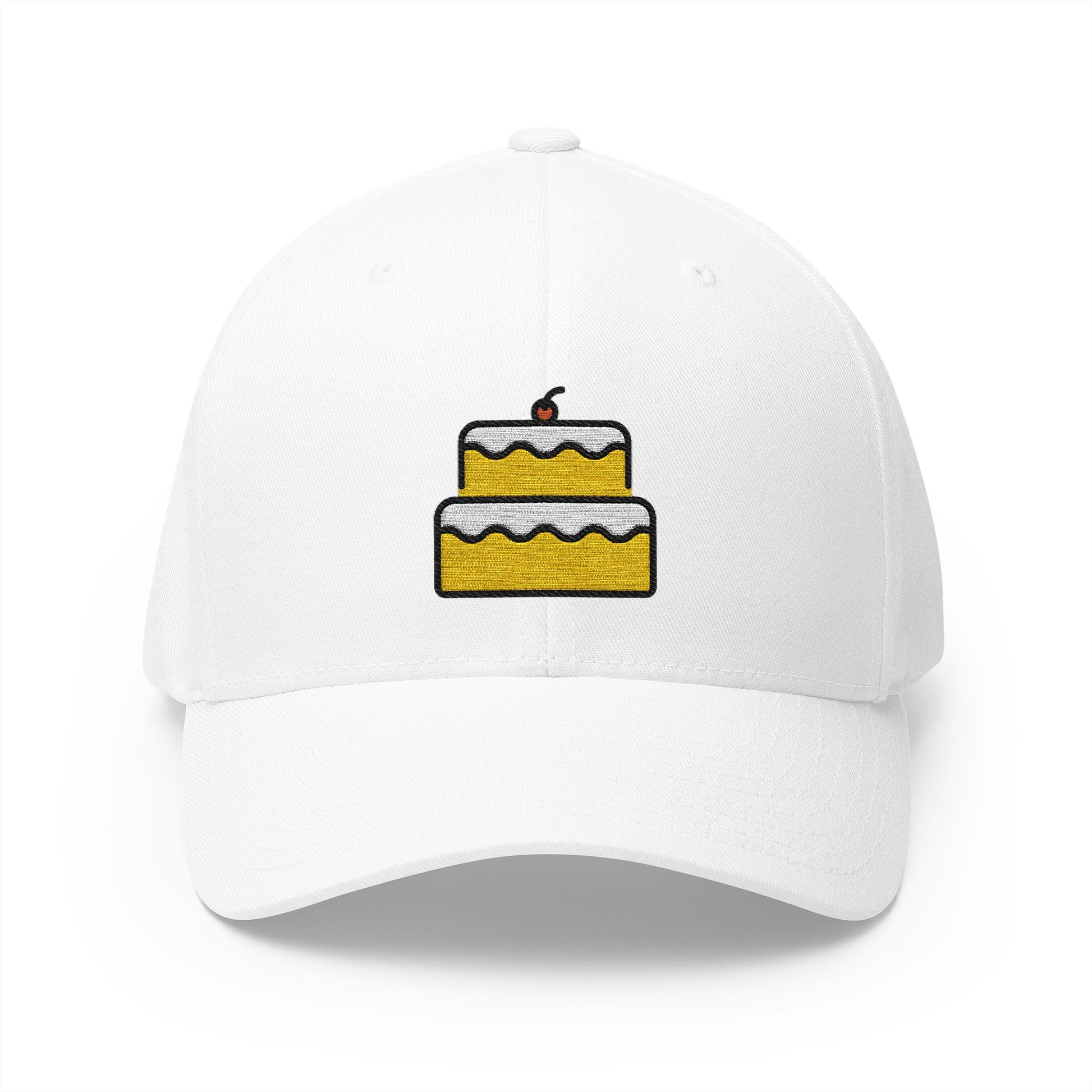 Birthday Cake Emoji White Cap – Premium by Capmoji