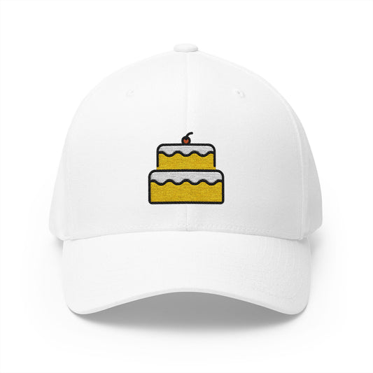 Birthday Cake Emoji White Cap – Premium by Capmoji