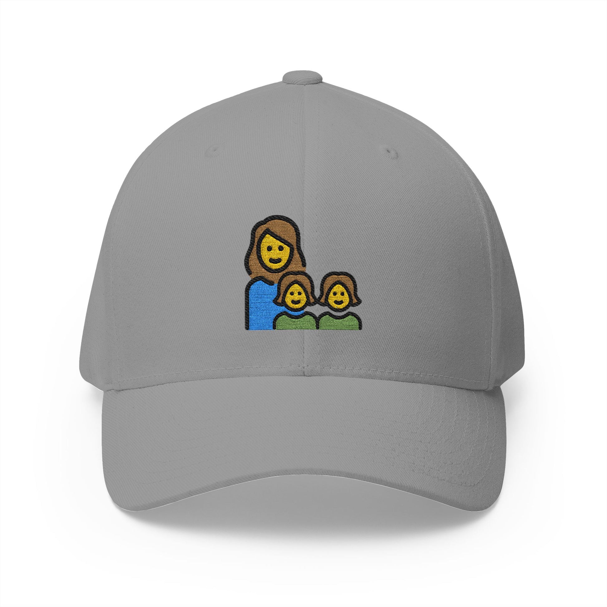 Family: Woman, Girl, Girl Emoji Grey Cap – Premium by Capmoji
