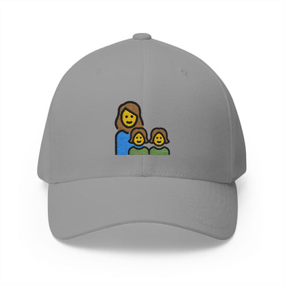 Family: Woman, Girl, Girl Emoji Grey Cap – Premium by Capmoji