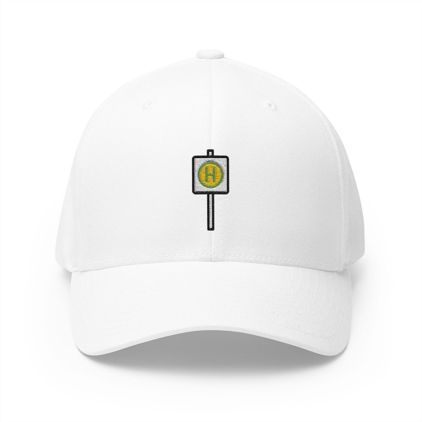 Bus Stop Emoji White Cap – Premium by Capmoji