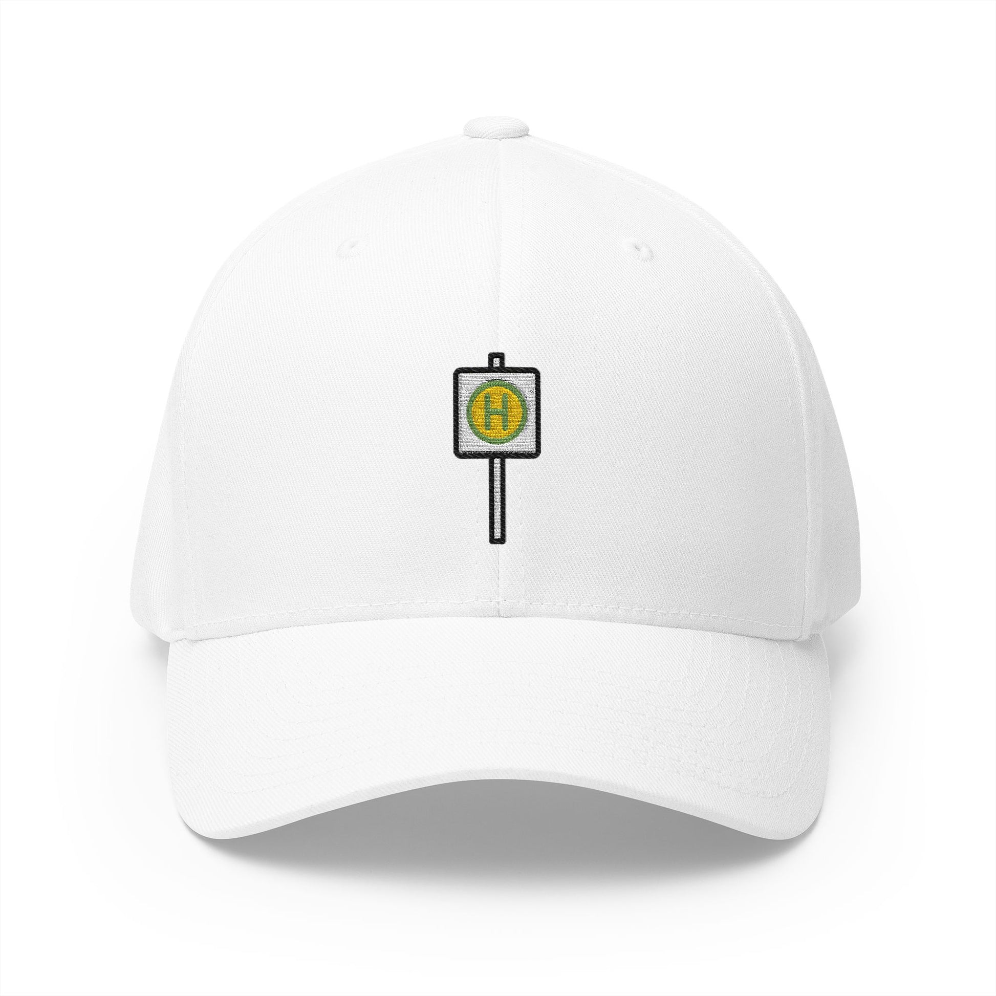Bus Stop Emoji White Cap – Premium by Capmoji