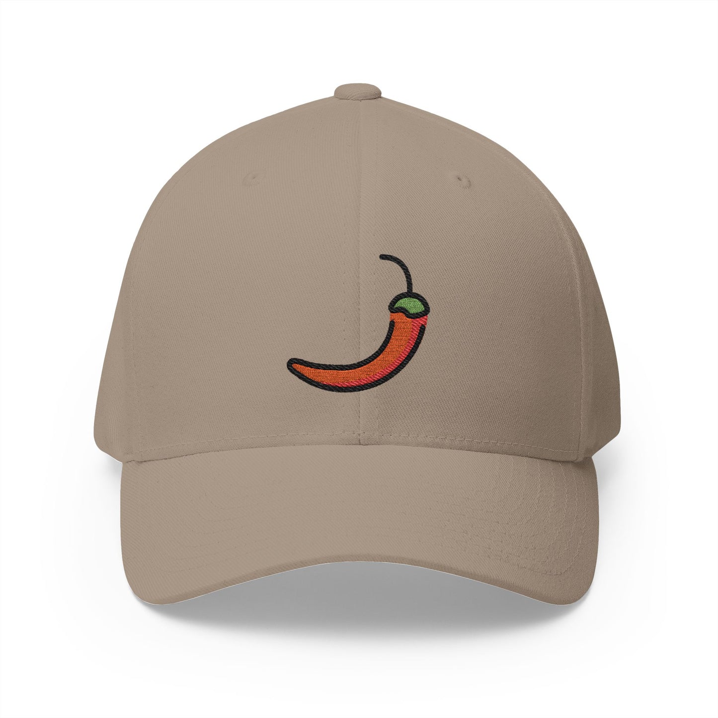 Hot Pepper Emoji Khaki Cap – Premium by Capmoji