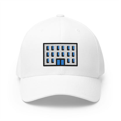 Office Building Emoji White Cap – Premium by Capmoji