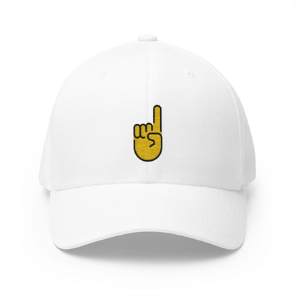 Index Pointing Up Emoji White Cap – Premium by Capmoji