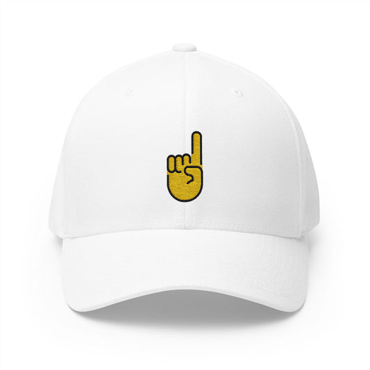 Index Pointing Up Emoji White Cap – Premium by Capmoji