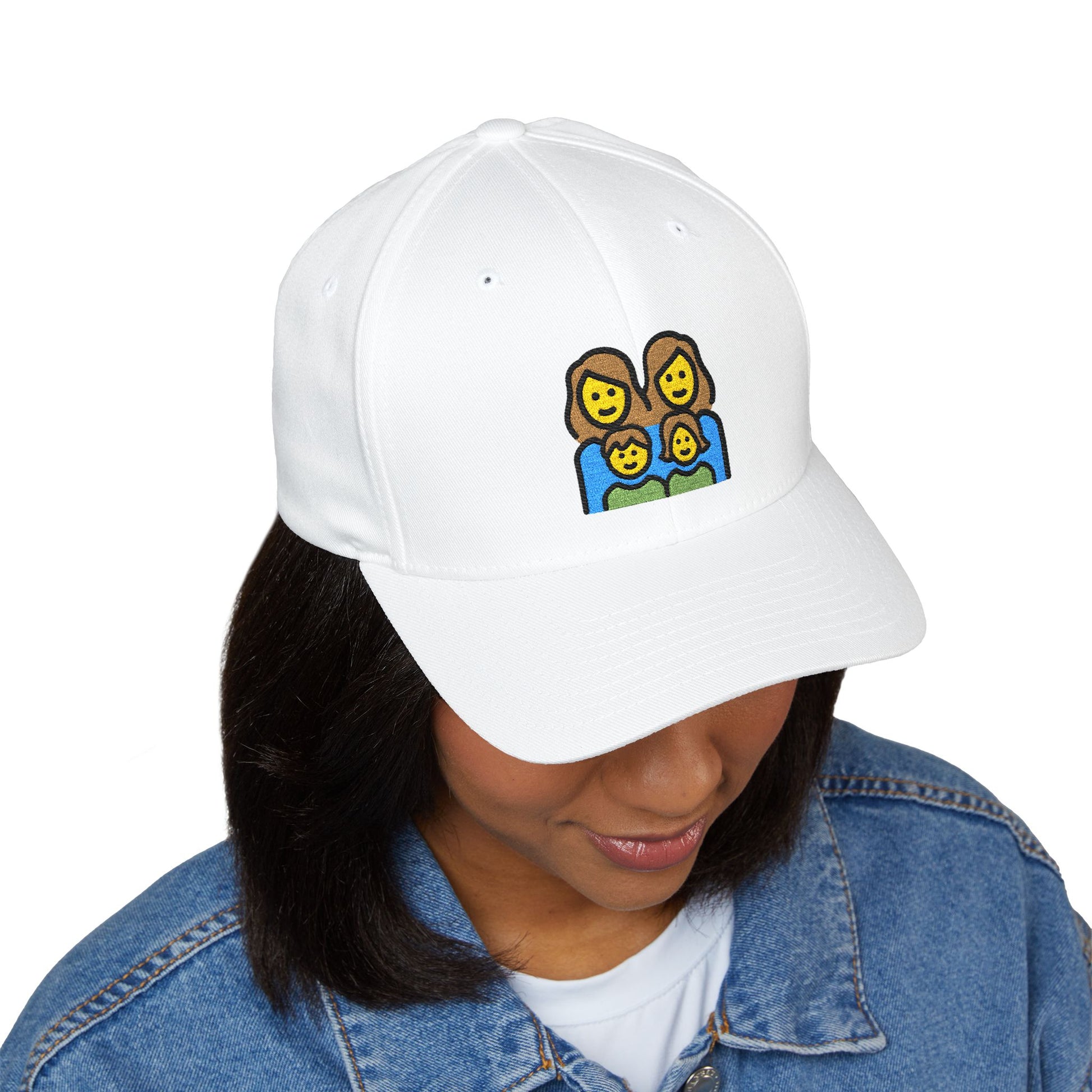 Family: Woman, Woman, Girl, Boy Emoji Cap – Premium by Capmoji