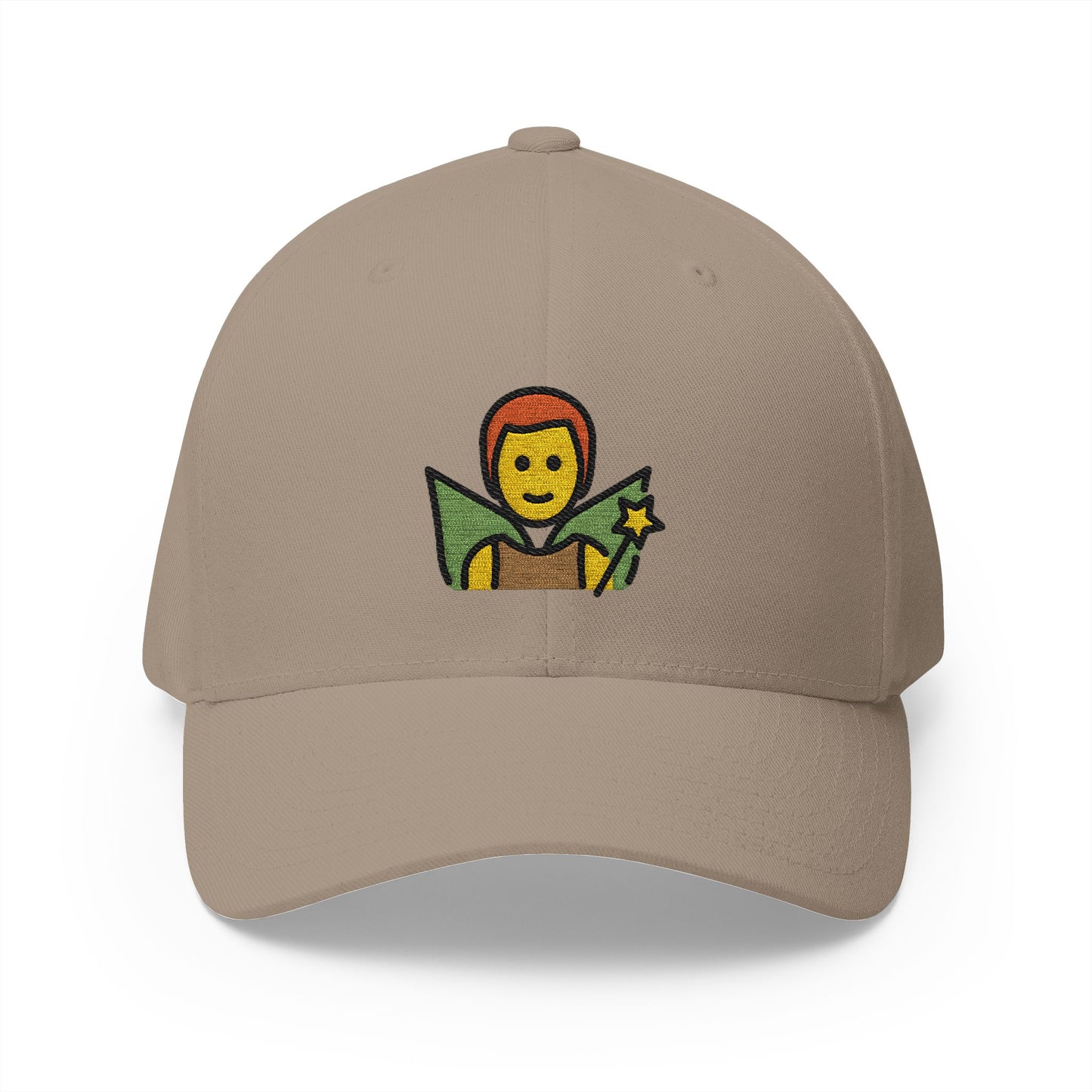 Man Fairy Emoji Khaki Cap – Premium by Capmoji