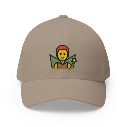 Man Fairy Emoji Khaki Cap – Premium by Capmoji