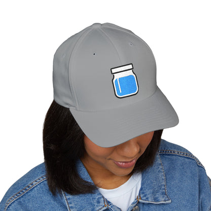 Jar With Blue Content Emoji Cap – Premium by Capmoji