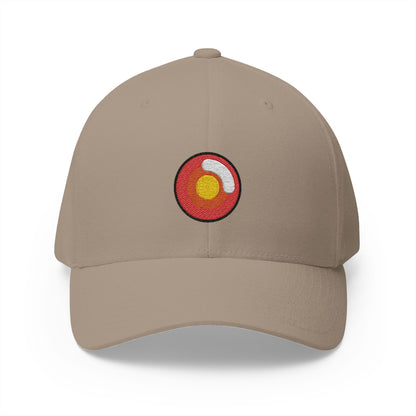 Red Eye Emoji Khaki Cap – Premium by Capmoji
