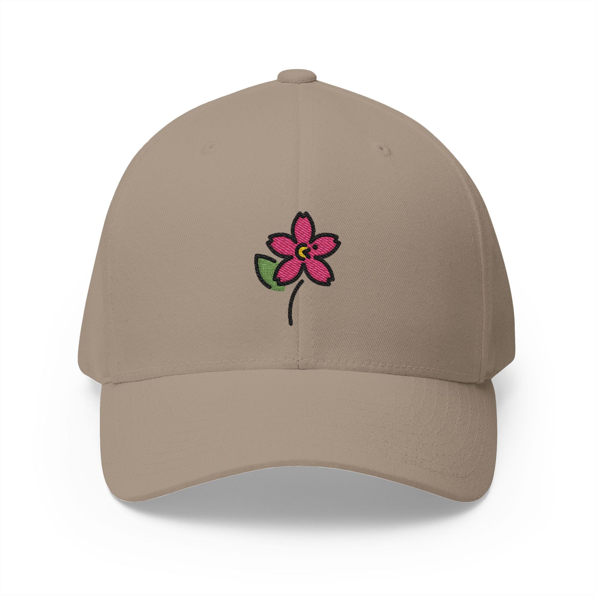 Cherry Blossom Emoji Khaki Cap – Premium by Capmoji