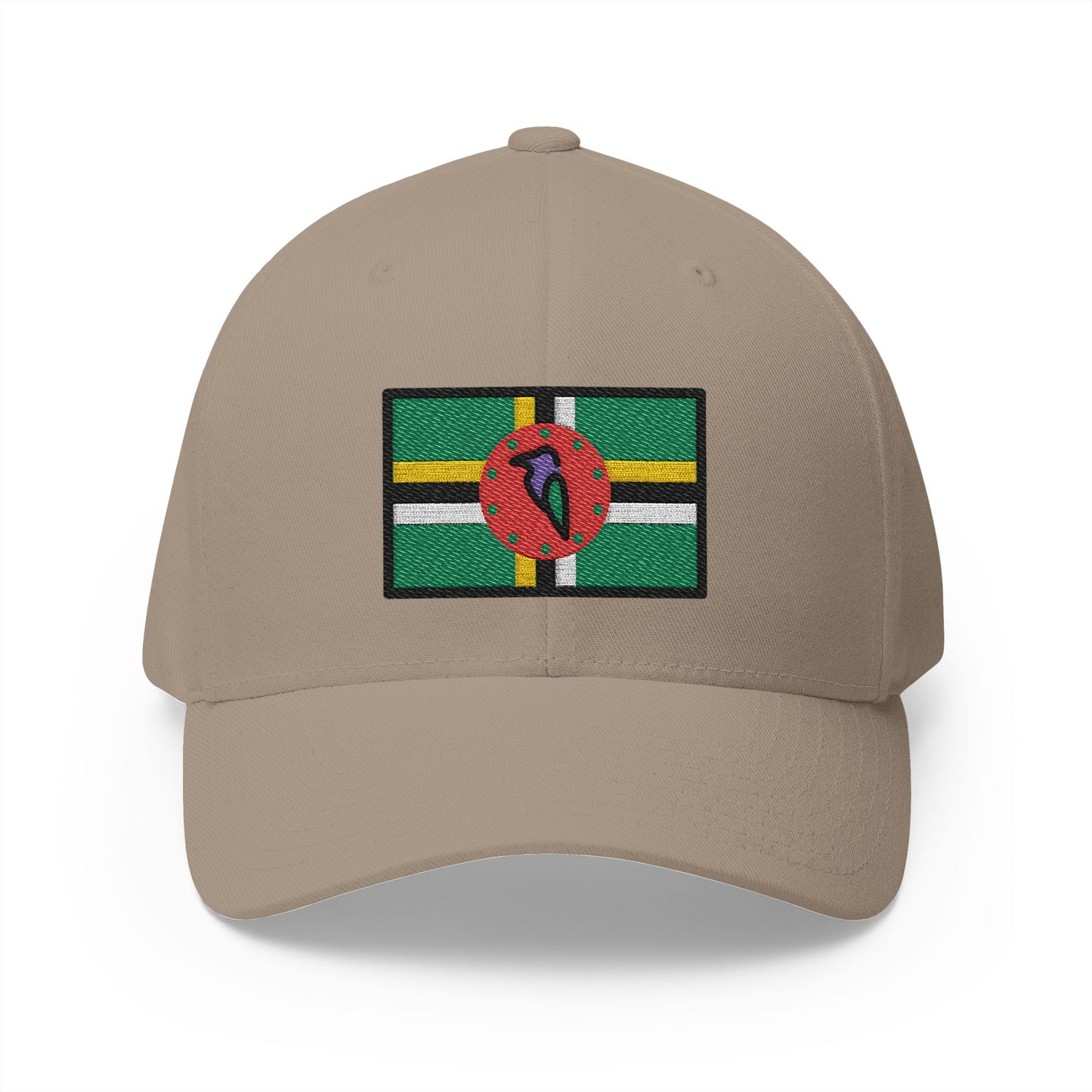 Flag: Dominica Emoji Khaki Cap – Premium by Capmoji