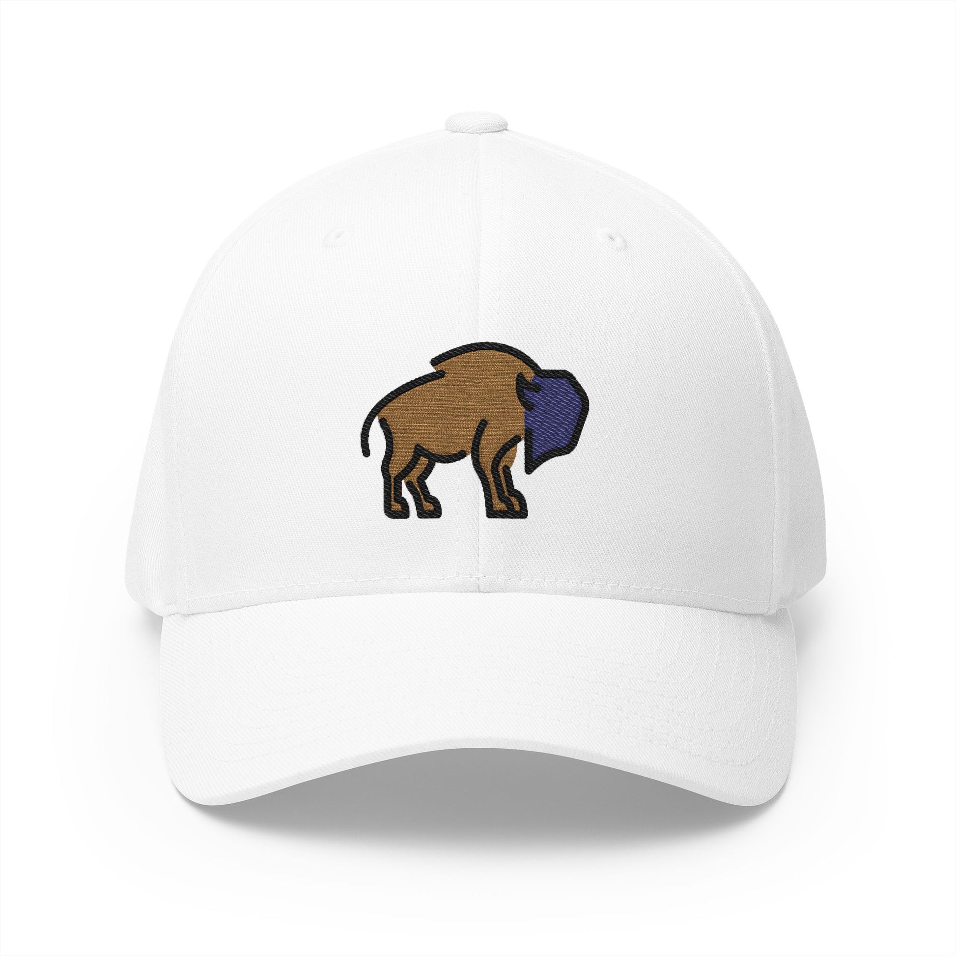 Bison Emoji White Cap – Premium by Capmoji