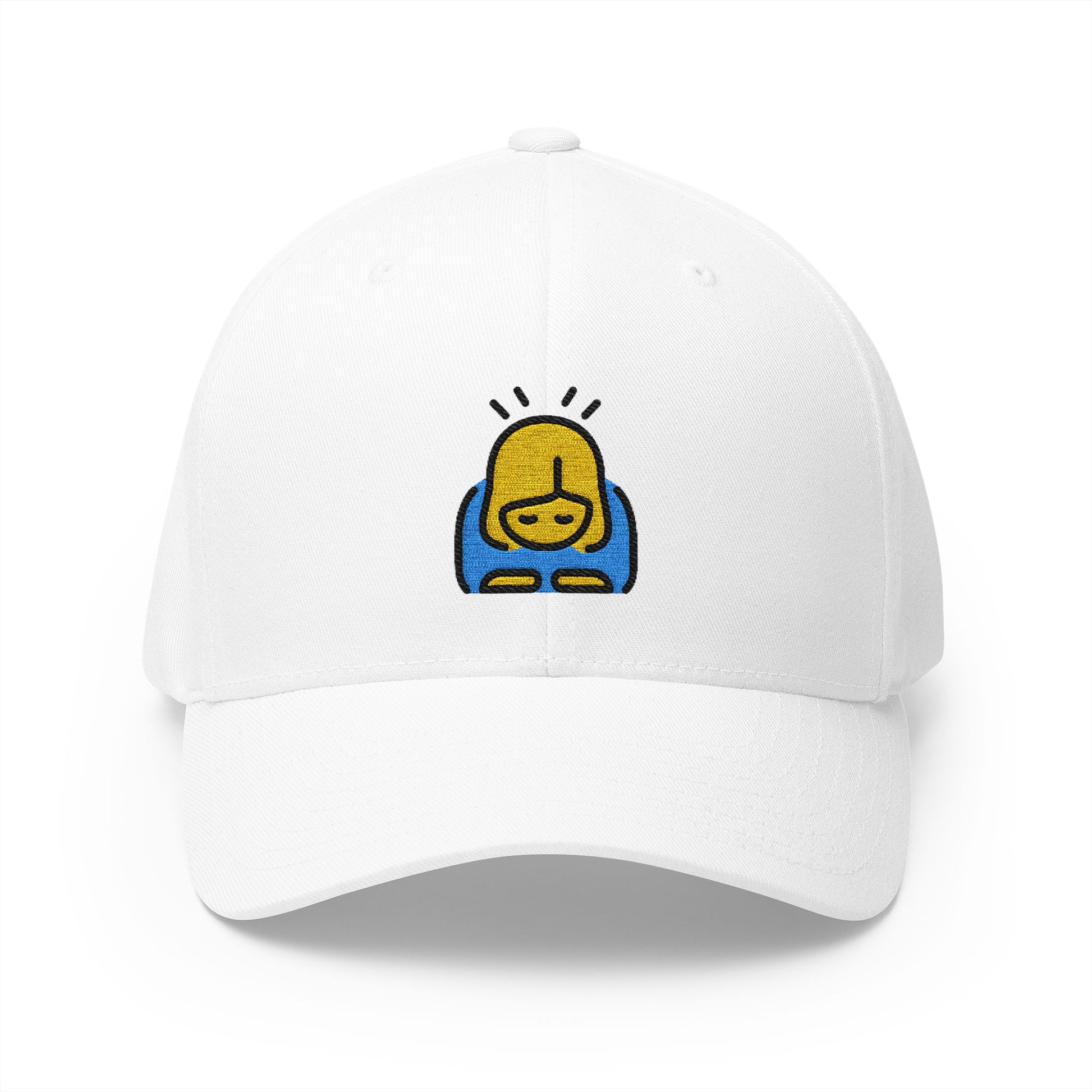 Woman Bowing Emoji White Cap – Premium by Capmoji