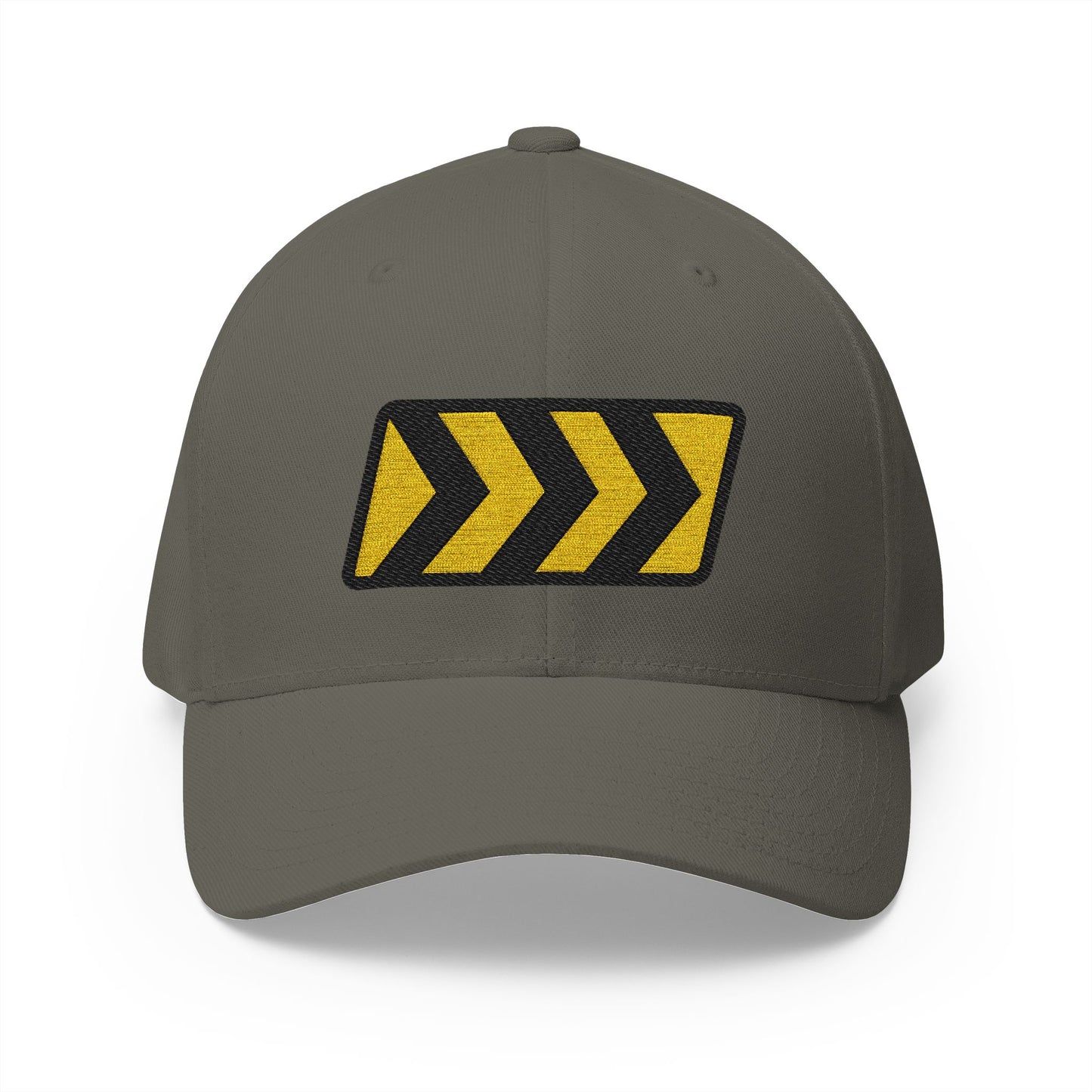 Warning Strip Right Emoji Olive Cap – Premium by Capmoji