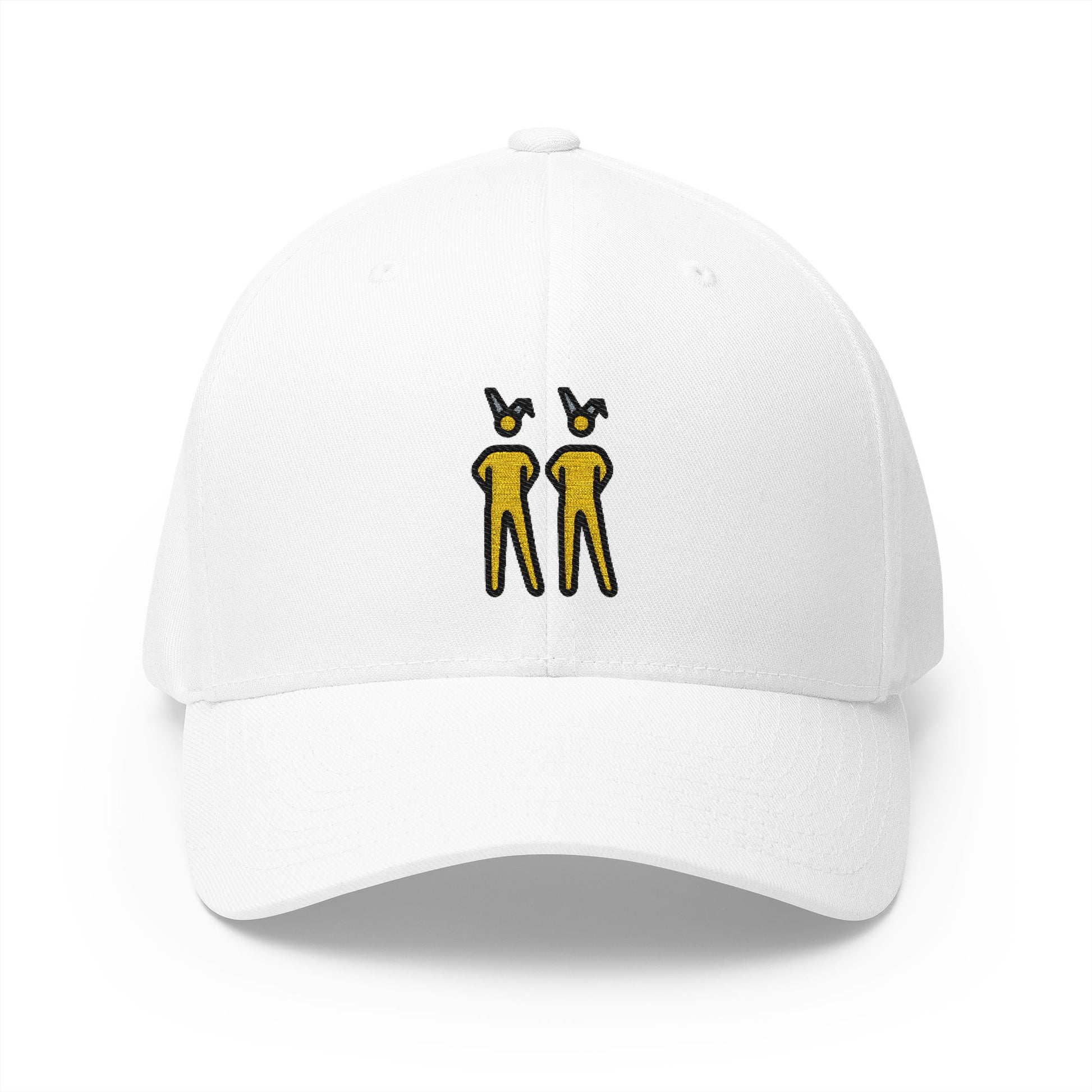 Men With Bunny Ears Emoji White Cap – Premium by Capmoji