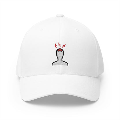 Headache Emoji White Cap – Premium by Capmoji