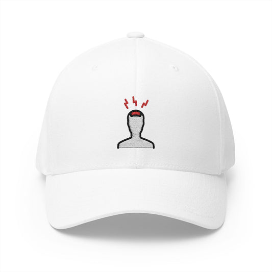 Headache Emoji White Cap – Premium by Capmoji
