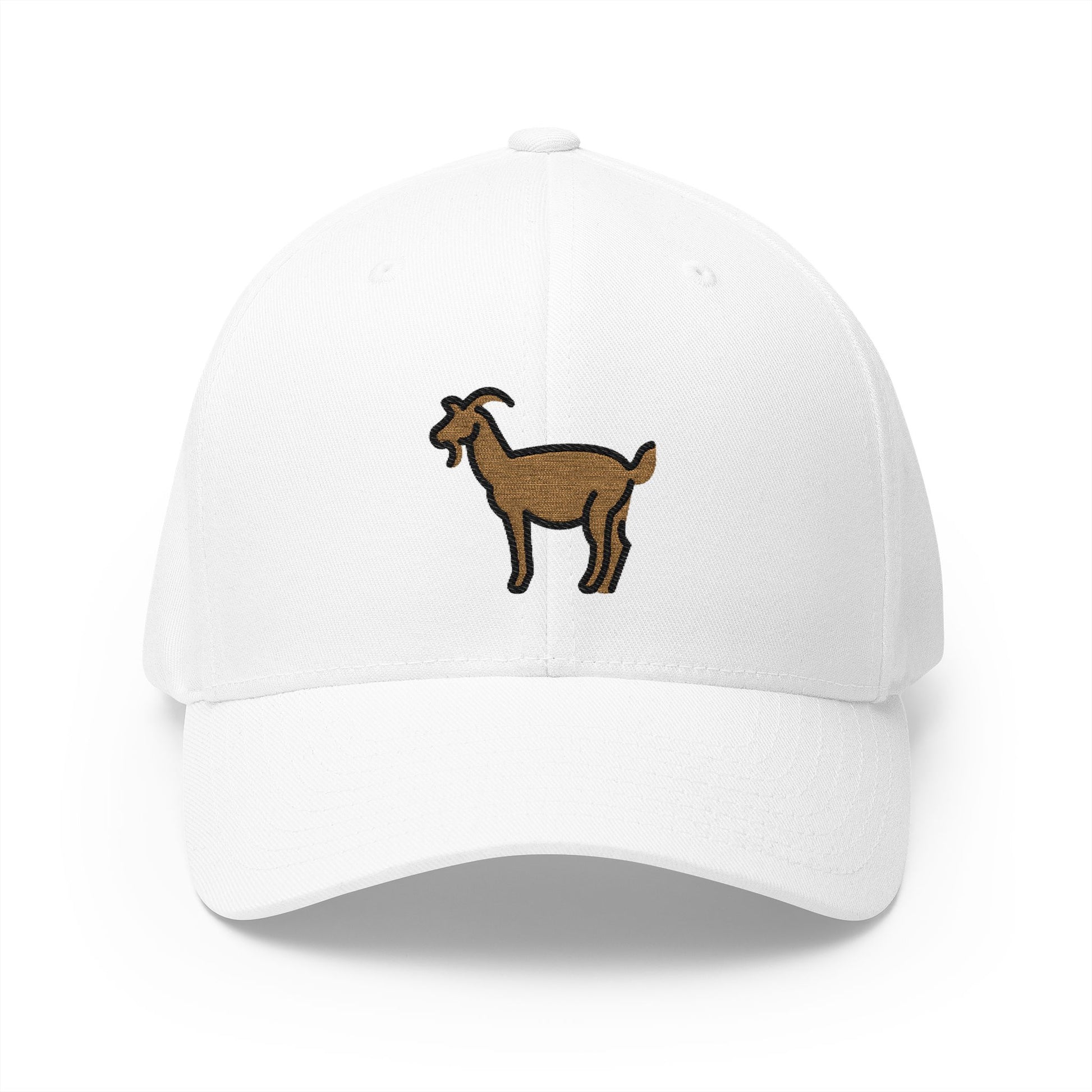 Goat Emoji White Cap – Premium by Capmoji