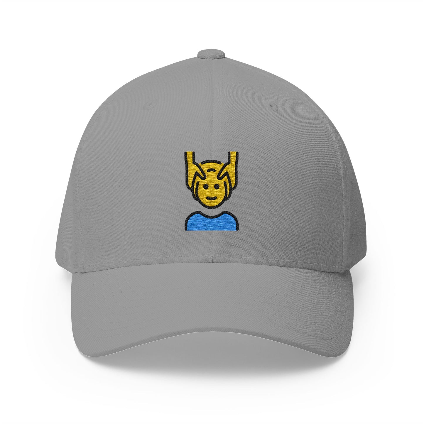 Person Getting Massage Emoji Grey Cap – Premium by Capmoji